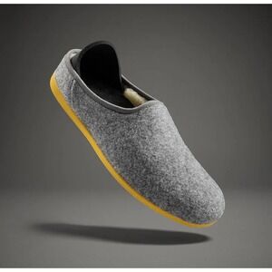 Mahabis Classic Felt Slippers Dark Grey‎ Yellow Sole EU 36 Womens